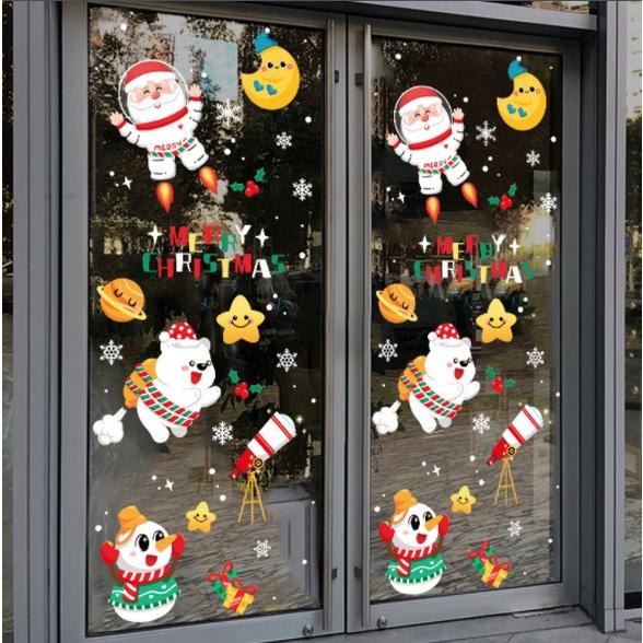 Decal trang trí Noel Hít Tĩnh Điện 2 mặt - GIÁNG SINH PHI HÀNH GIA