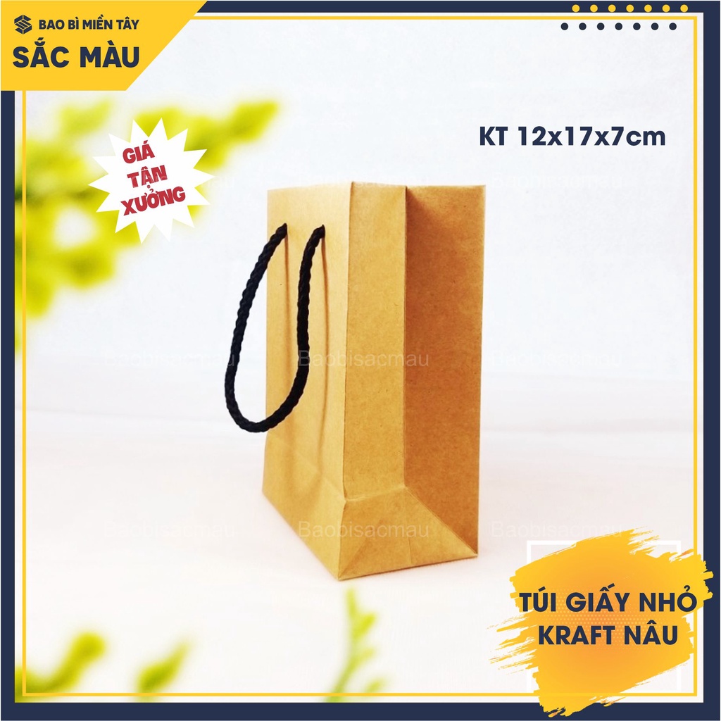 Sét 10 Túi Giấy Kraft Nâu thời trang nhiều kích thước