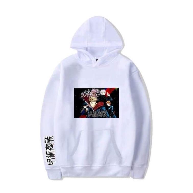 Áo Hoodie Anime Jujutsu Kaisen Gojo Satoru 2 màu đen trắng chất đẹp L1