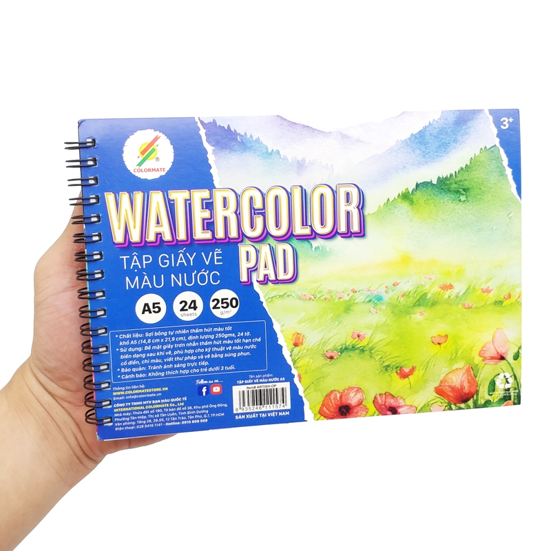 Tập Giấy Vẽ A5 Watercolor Pad Colormate ARTIST-OP (24 Tờ)