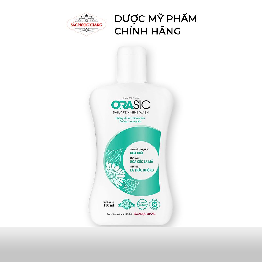 Dung dịch vệ sinh phụ nữ ORASIC Sắc Ngọc Khang_Tinh chất lá trầu không 100ml