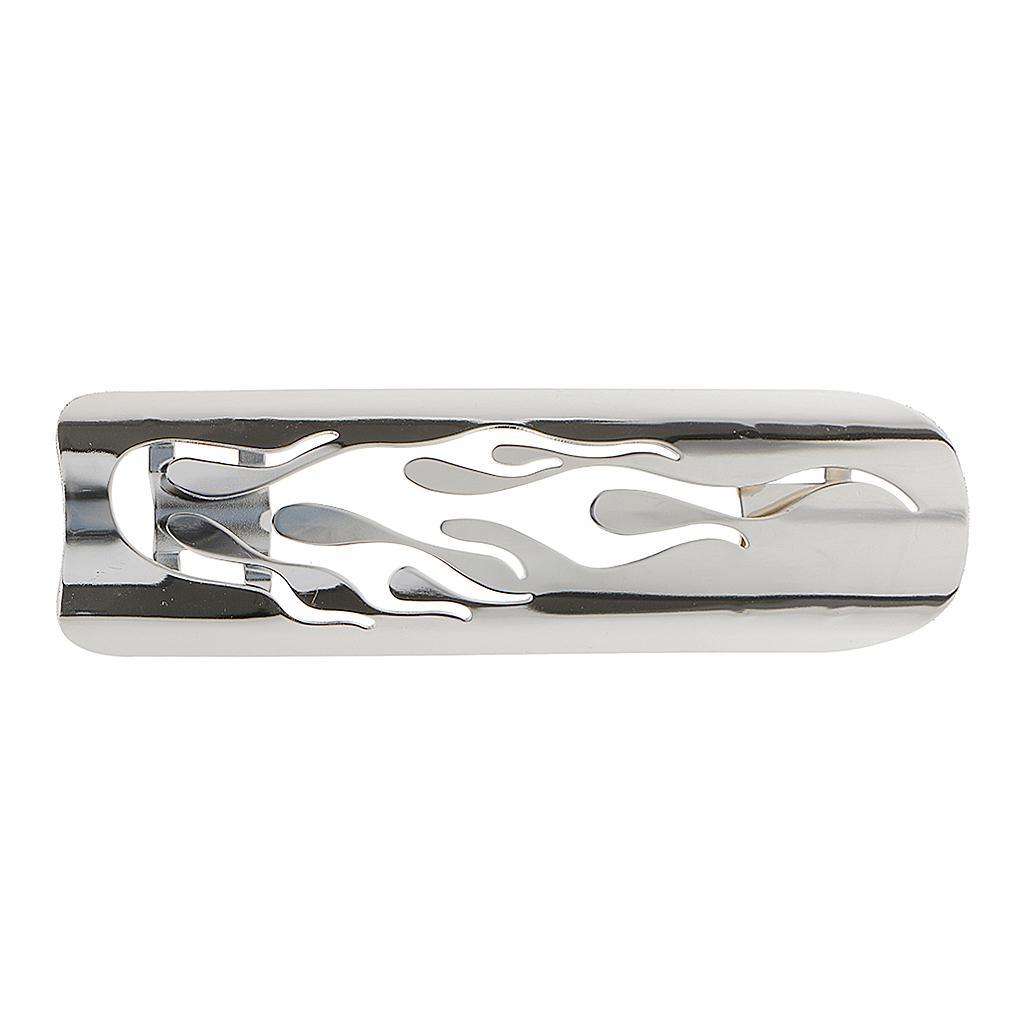 Pierced Flame Exhaust Pipe Heat Shield Cover Guard For Harley Cruise White