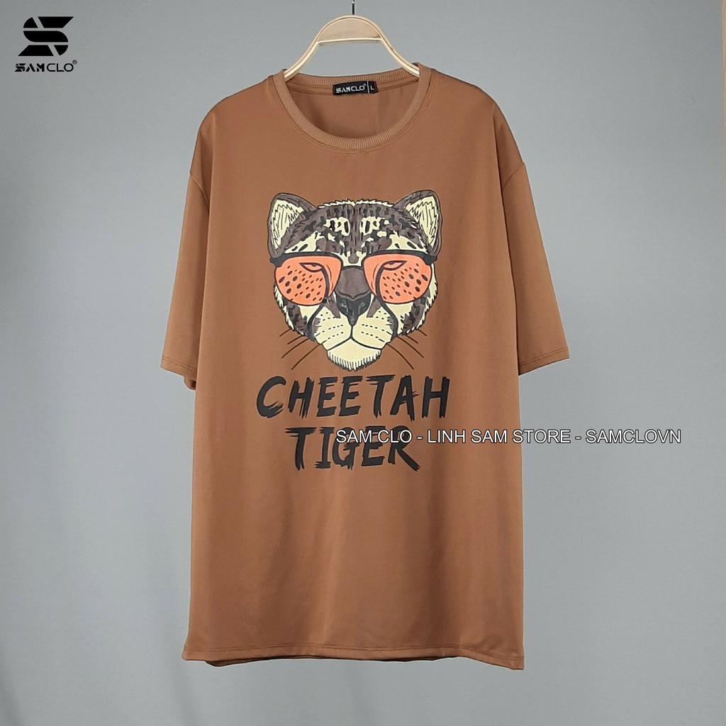 Áo thun tay lỡ nam nữ SAM CLO phông form rộng dáng Unisex, mặc lớp, nhóm, couple in hình ĐẦU CỌP chữ TIGER