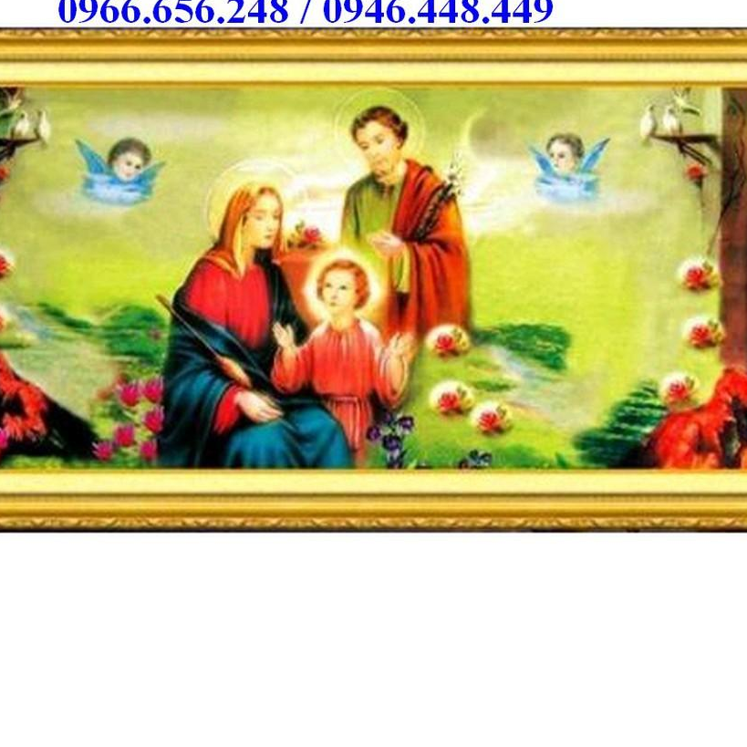 Tranh thêu chữ thập Gia đình thánh gia, gia đình Chúa Jesu A1027 tranh thêu tôn giáo phật giáo