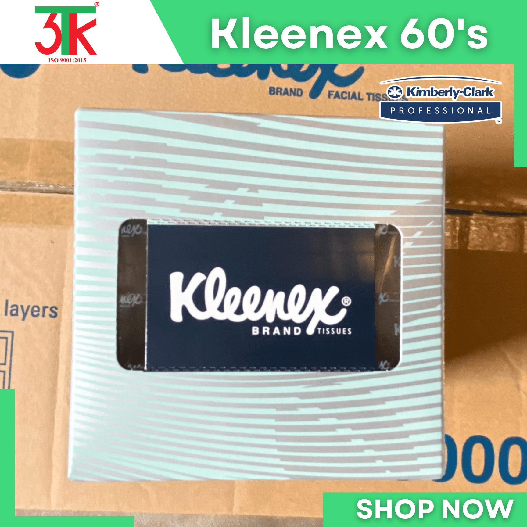 Com bo 10 hộp Giấy ăn, giấy rút KLEENEX loại 60 tờ Mã CB10H93000 - mua nhiều được chốt giá hời ưu đãi - CB10H93000