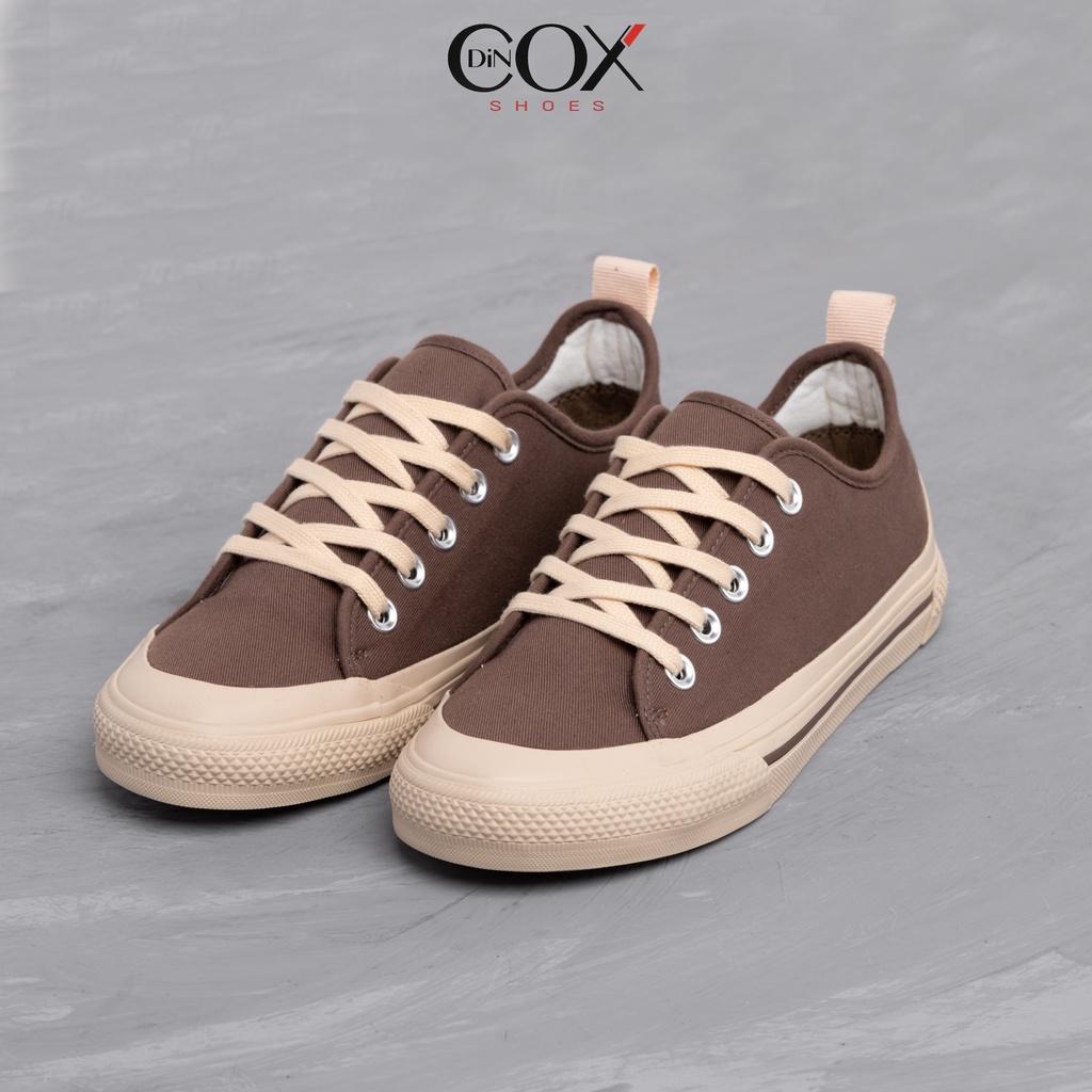 Giày Sneaker Vải Canvas Unisex Cao Cấp DINCOX C20 Chocolate Sang Trọng Tinh Tế Đơn Giản - 41