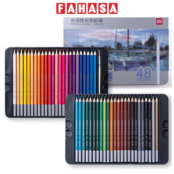 Hộp 72 Bút Chì Màu Nước - Hộp Thiếc - Deli HM451-72