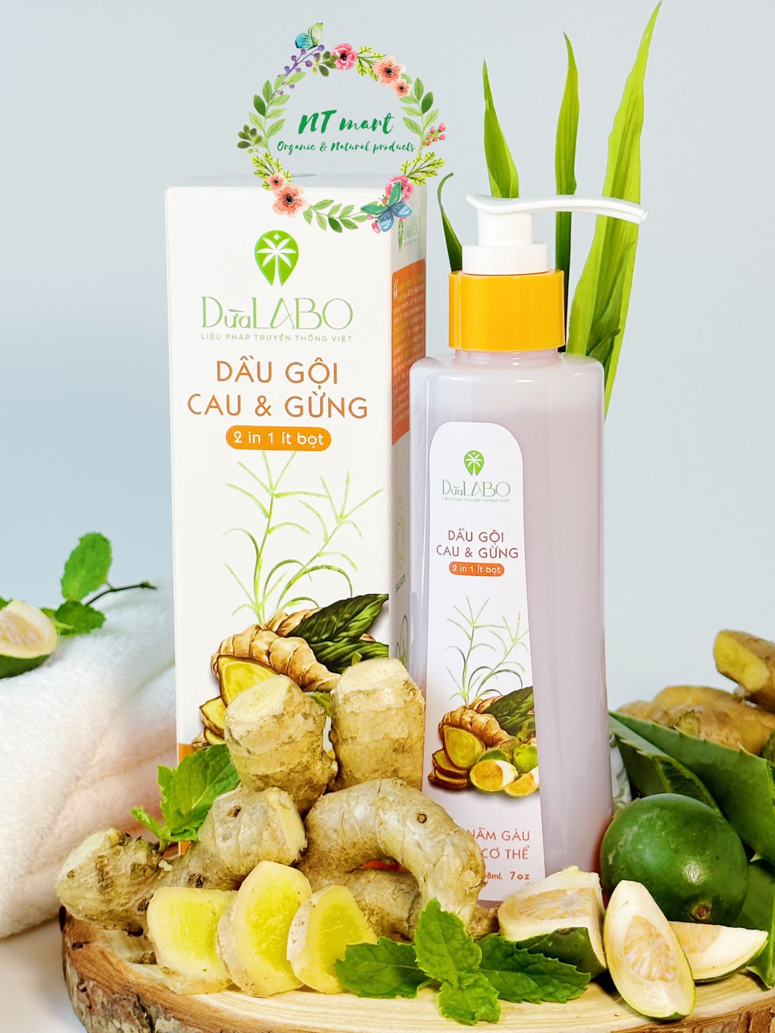 Dầu gội Cau Gừng Dừa Labo 208ml