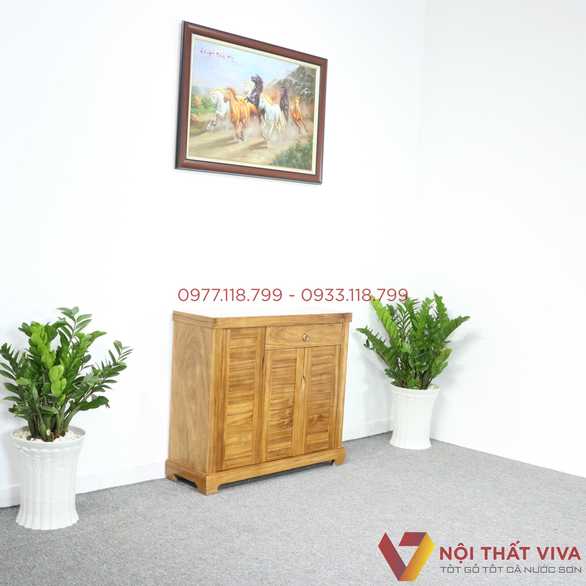 Tủ Giày Dép Gỗ Hương Xám 3 Cánh Đẹp Giá Rẻ
