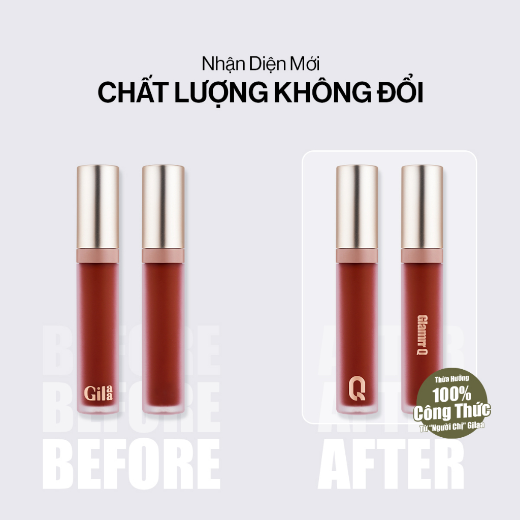 [Freeship10k đơn 249k] Son kem lì nhiều dưỡng GLAMRR Q LONG WEAR LIP CREAM 5g by Gilaa