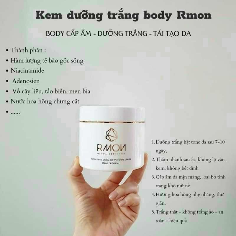 Kem Dưỡng Trắng Da Body Kem Body Rmon White Label Dia Whitening Cream 200ml Hàn Quốc