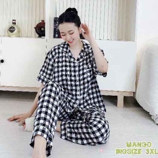 Pijama BigSize 3XL Lụa Mango Cao Cấp Quần Dài Tay NgắnGiảm 10K Đơn 200K