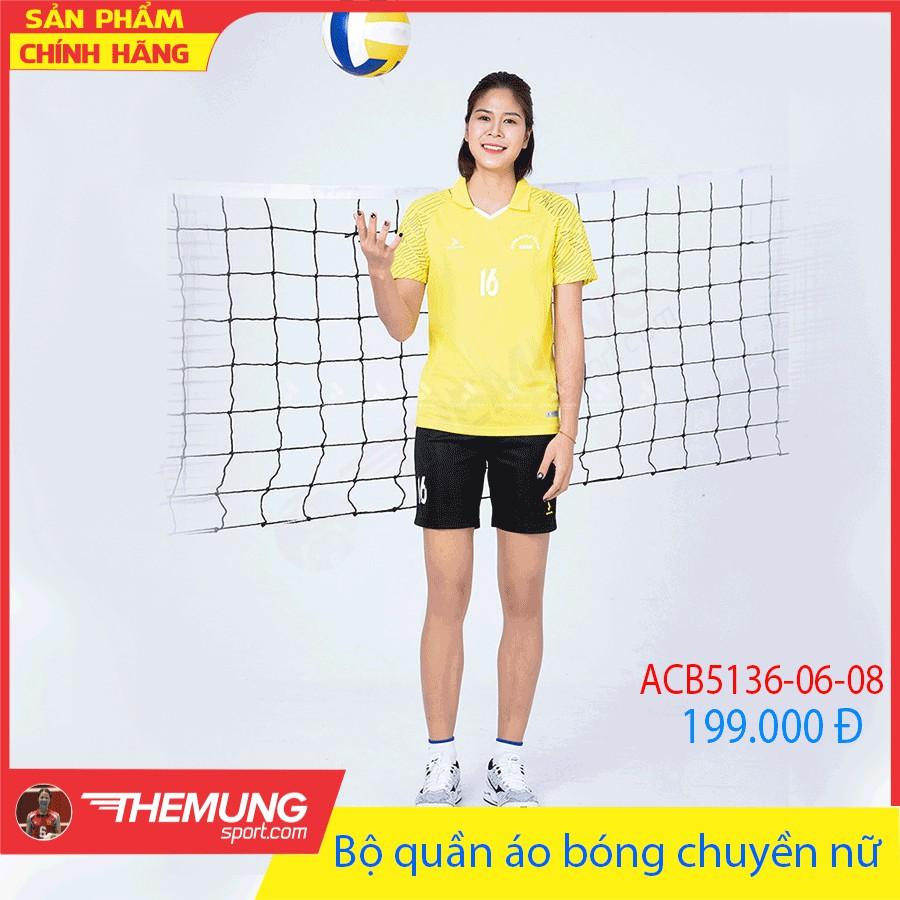 Bộ quần áo bóng chuyền nữ ACB5136 Vàng phối đen