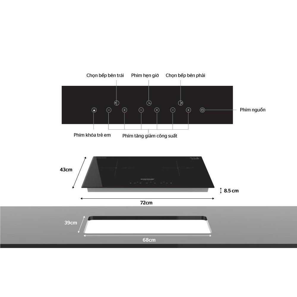 Bếp đôi điện từ Sunhouse SHB DI01 - Hàng chính hãng
