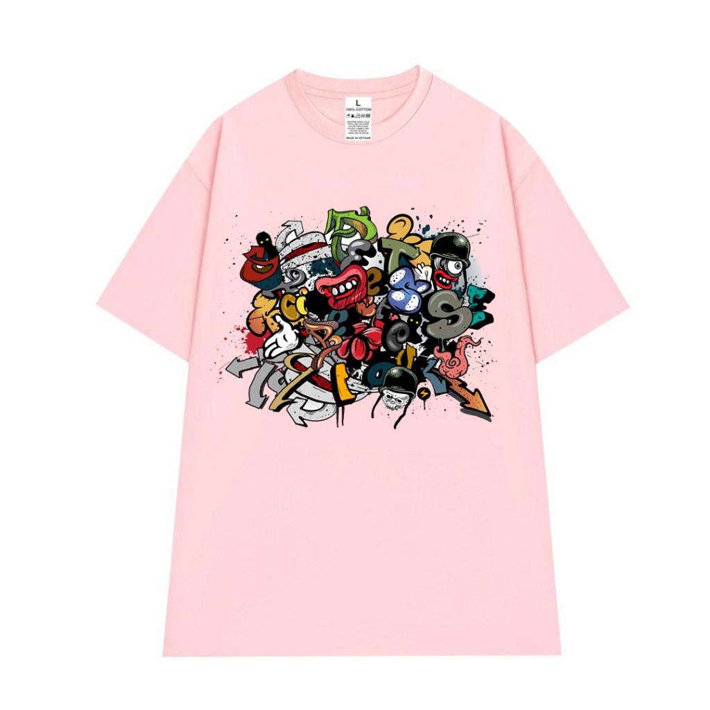 Cao cấp - Áo thun tay lỡ unisex áo phông nam nữ oversize hình Graffiti cá tính - BND15
