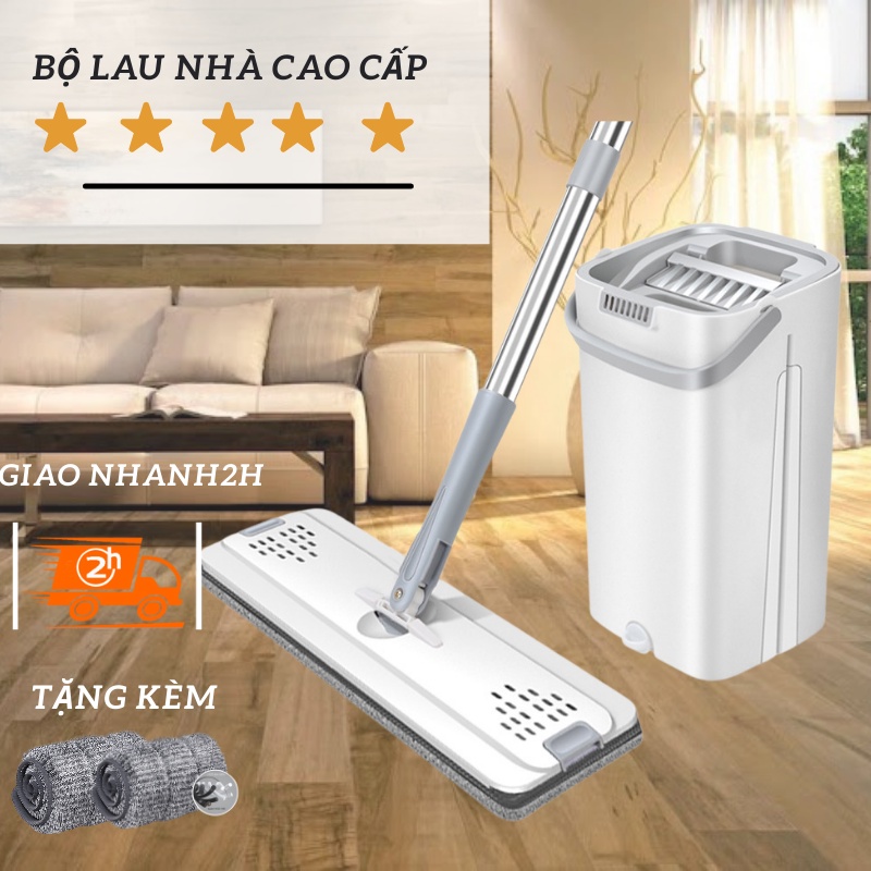 Bộ Cây Lau Nhà Thùng Vắt Thông Minh 2 Ngăn cao cấp