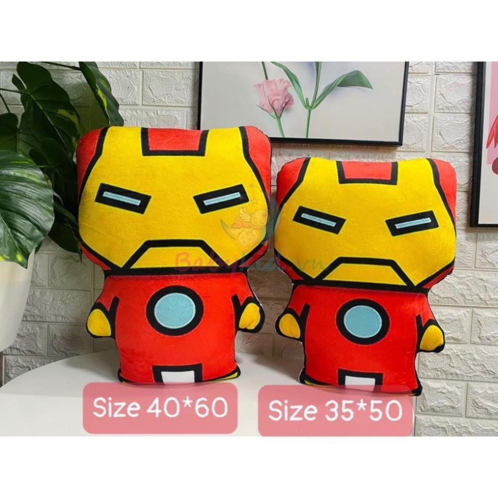 Gối ôm IRON Man, , size50-60cm, handmade Vn , vỏ nhung nhồi bông