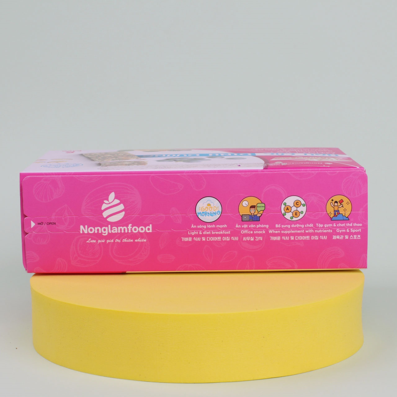 Thanh gạo lứt hạt & trái cây Nonglamfood hộp 8 thanh 136g | Chay mặn đều dùng được | Hỗ trợ ăn kiêng giảm cân | Bỏ sung dưỡng chất