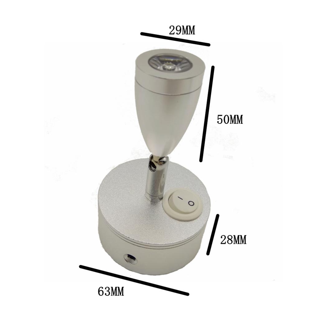 12V 3W LED Interior Spot Reading Light Switch Camper Caravan Boat Motorhome