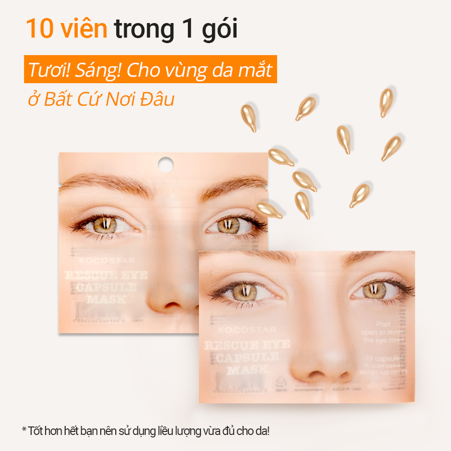 Tinh chất dưỡng &amp; chống nhăn cho mắt Kocostar Rescue Eye Capsule Mask