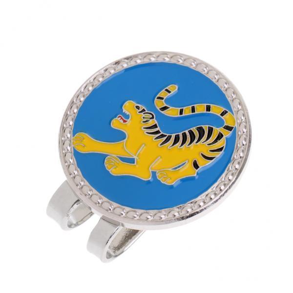 3xGolf Hat Clip Magnetic with Golf Ball Marker Chinese Zodiac Tiger