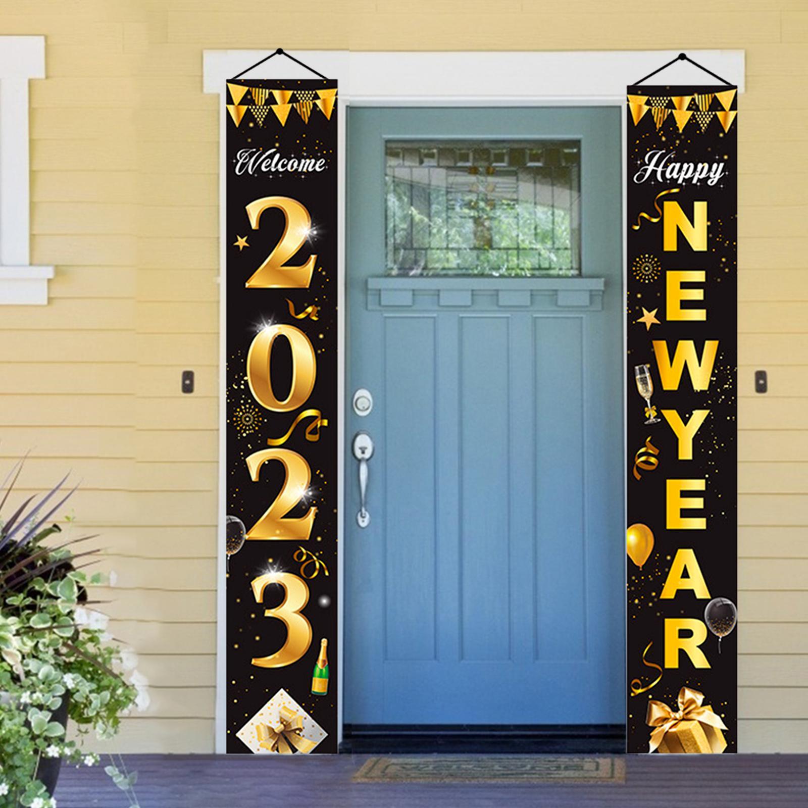 1 Pair New Year Porch Sign Banners Couplet Decor for Festival Doorway Garden