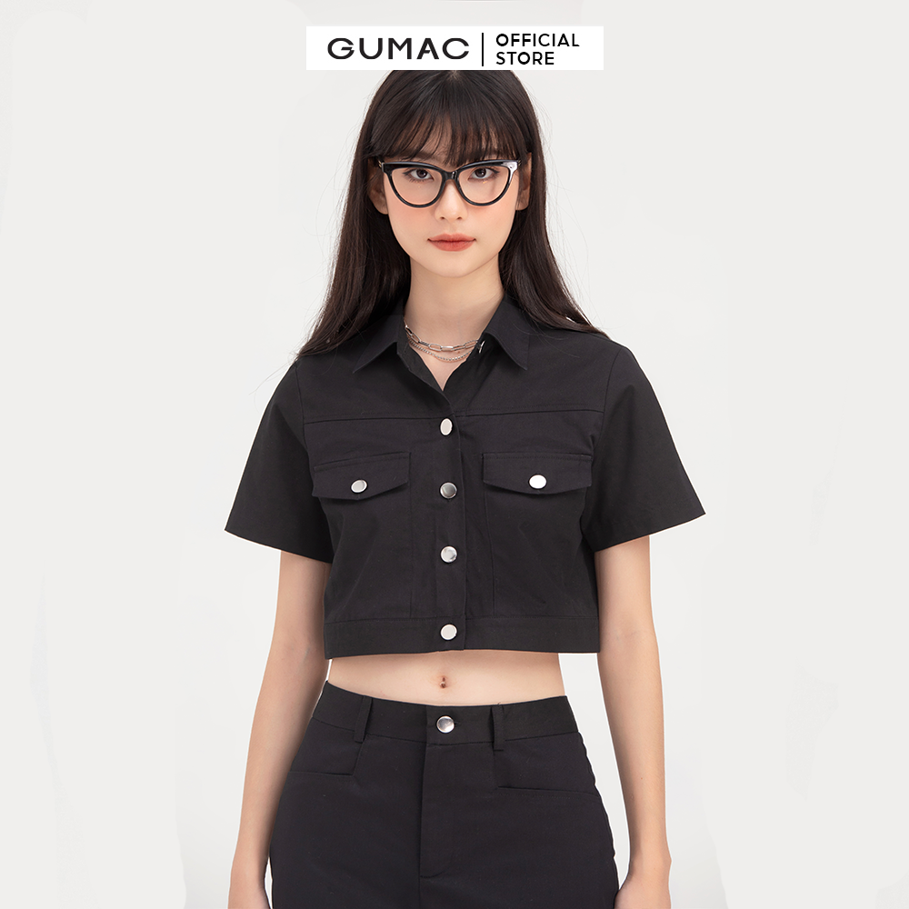 Áo sơ mi nữ GUMAC AB755 croptop