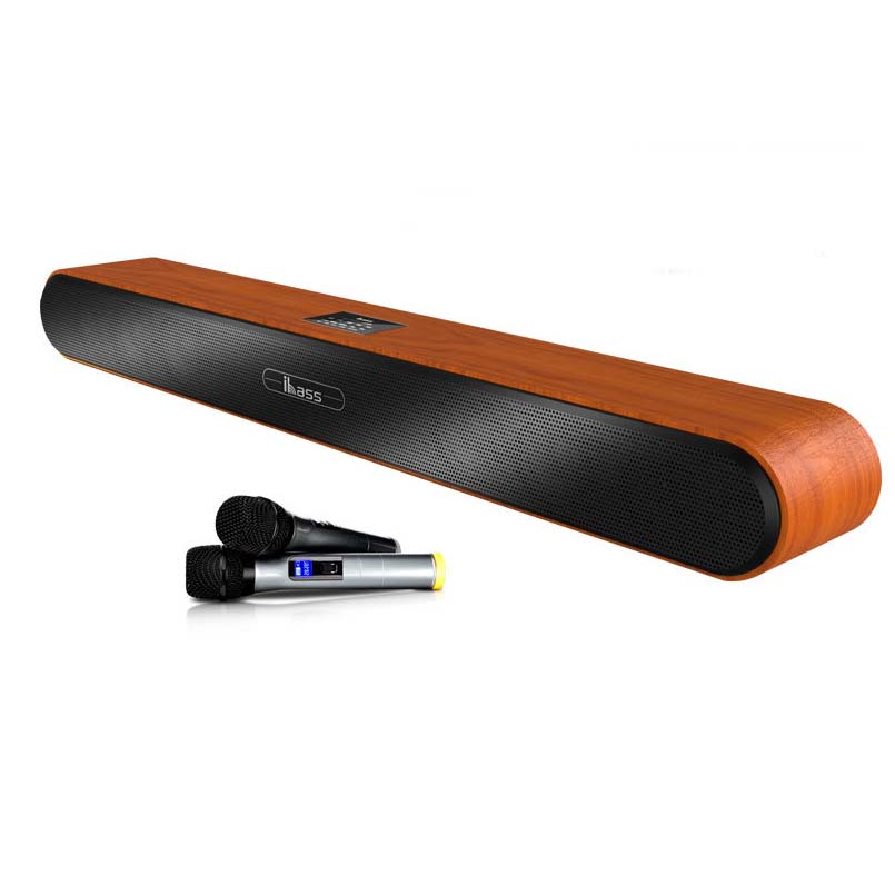 loa thanh tivi loa soundbar karaoke gồm 2 micro UHF D9100K ( hàng nhập khẩu ) có phíc điện đa năng đi kèm