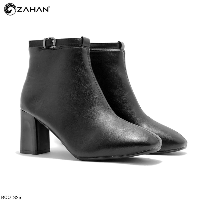 Boots nữ, 7cm, mũi vuông, quai cổ BOOTS25