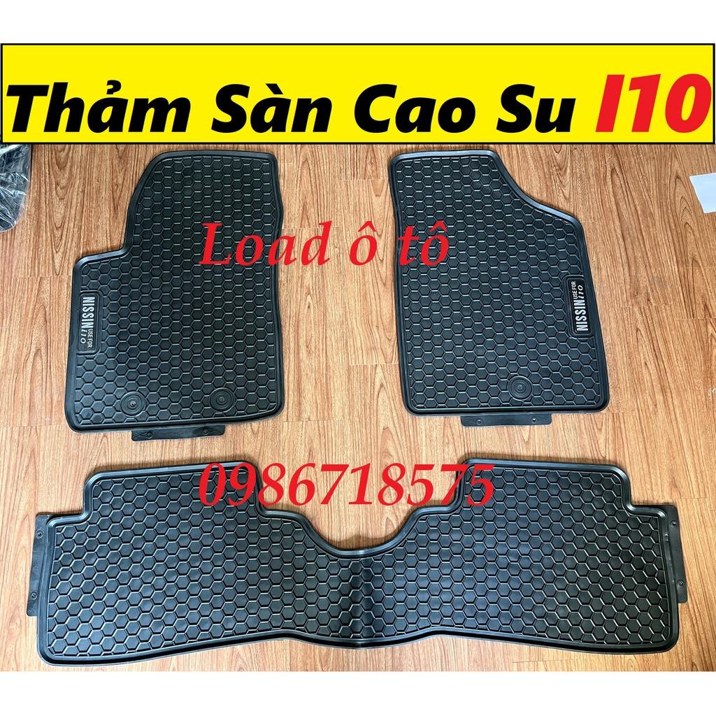 Thảm Lót Sàn Cao Su Đúc Xe Huyndai i10 2023-2014 Không Mùi, Cao Su Đúc Nguyên Khối Mẫu Tổ Ong