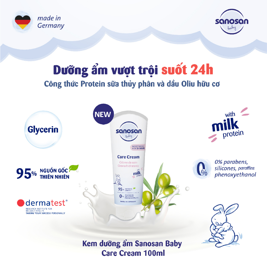 Kem dưỡng ẩm cho bé Sanosan (100ml)