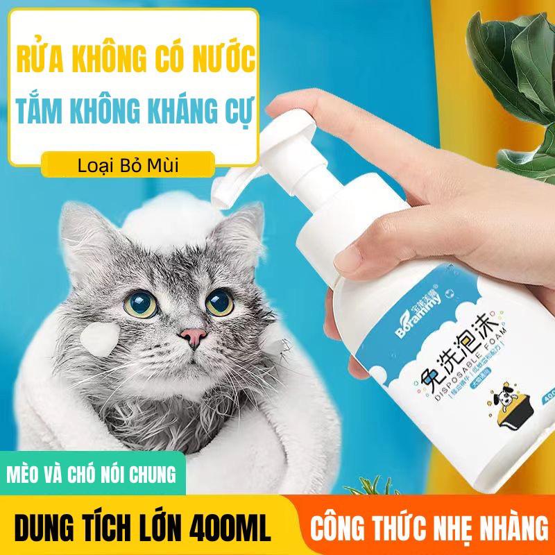 Sữa tắm khô cho chó mèo Borammy (400ml) tiện lợi nhanh chóng