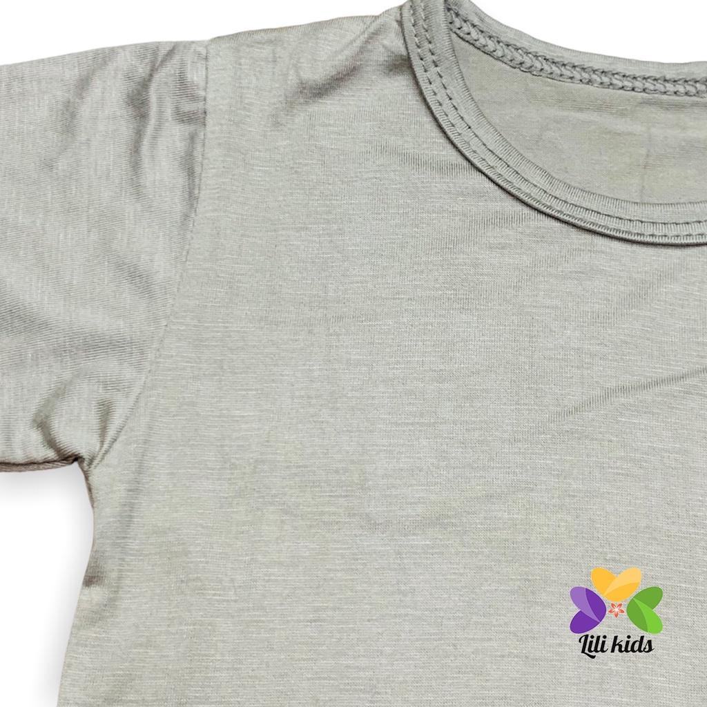 Bộ dài tay cho bé trai bé gái LILIKIDS chất thun lạnh trơn vải mềm mát cho bé BDT09