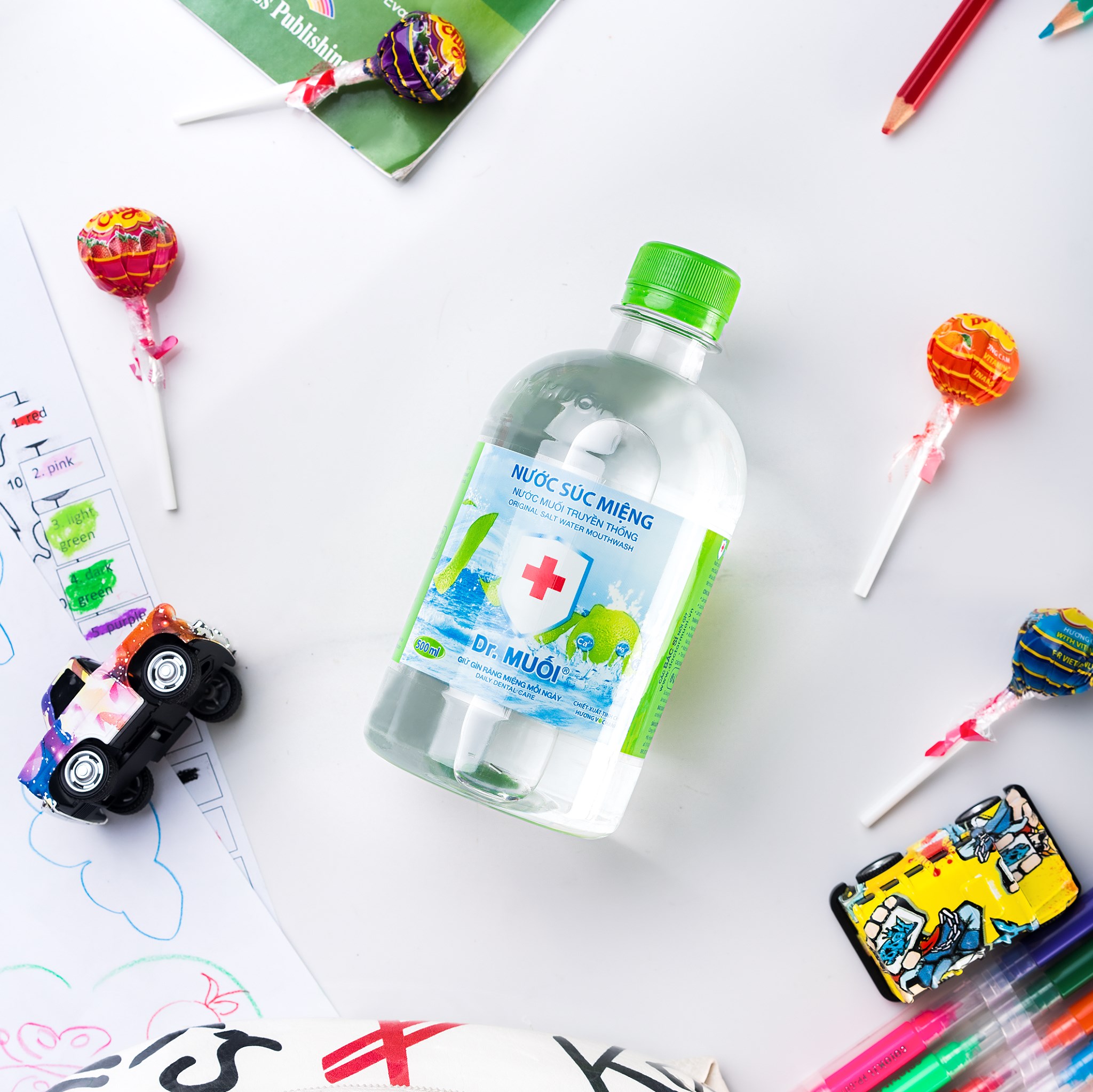 Nước súc miệng Dr. Muối hương vỏ chanh -Loại vi khuẩn, ngừa viêm họng, hết hôi miệng, chống sâu răng