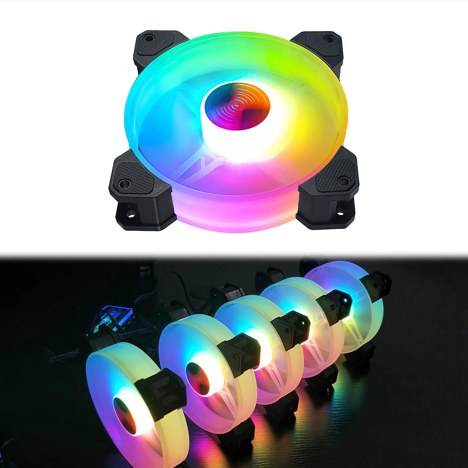 120mm Rainbow Case Fan, 120×120×25mm Colorful Fans for Computer Case CPU Coolers