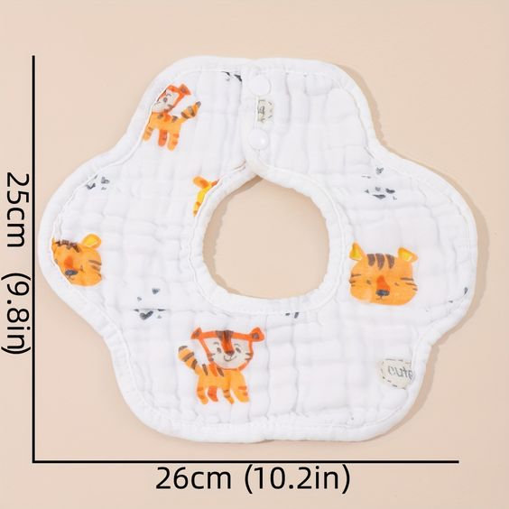 Yếm ăn hoa Miracle Baby cổ tròn 6 lớp chất liệu Cotton cho bé từ 0 đến 12 tháng tuổi