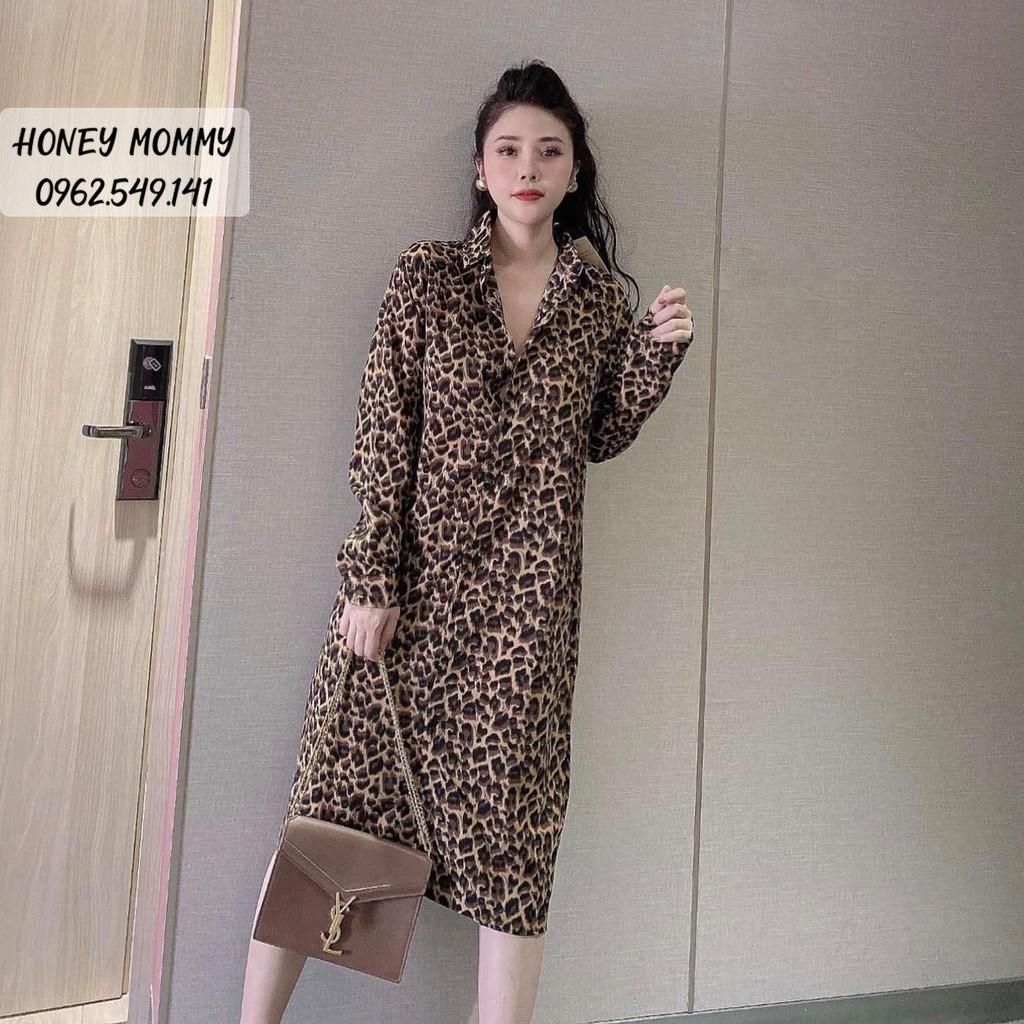 Váy Bầu Sơ Mi Kèm Đai Thắt Eo Váy Bầu Công Sở Dáng Dài HD4602 Honey Mommy