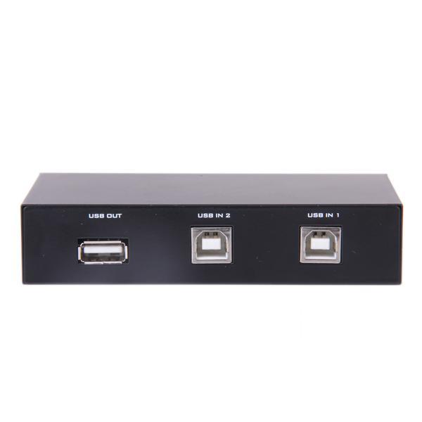 USB 2.0 Mini Sharing Switch Box Hub Dual Port For PC Scanner Printer