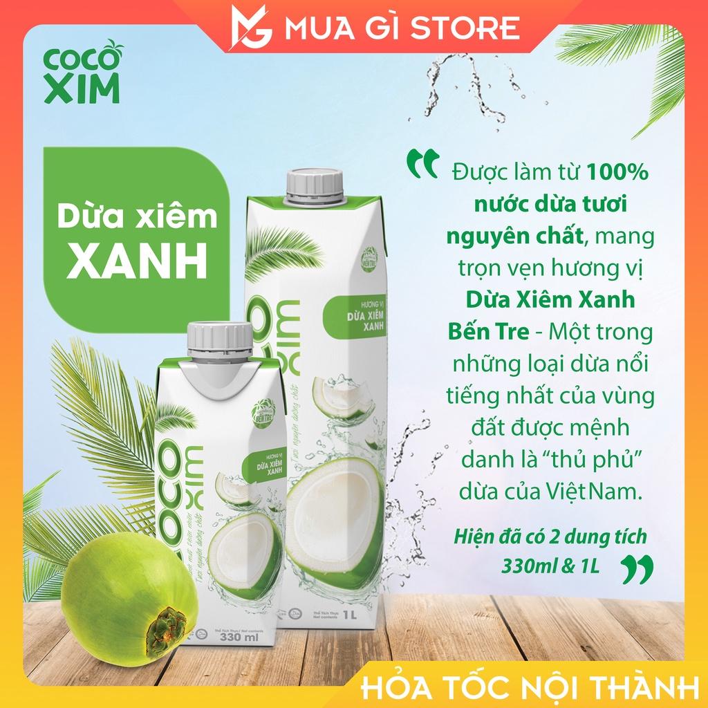 Nước dừa tươi Cocoxim vị Xiêm Xanh dung tích 330ml/Hộp, Nước dừa xuất khẩu, Giao hỏa tốc Hà Nội