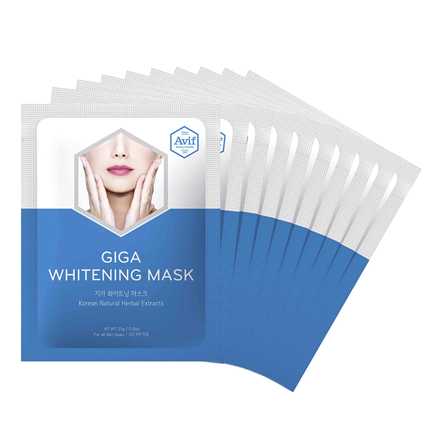 Combo 10 Mặt Nạ Avif Dưỡng Trắng Da Avif Giga Whitening Mask (21g x 10)