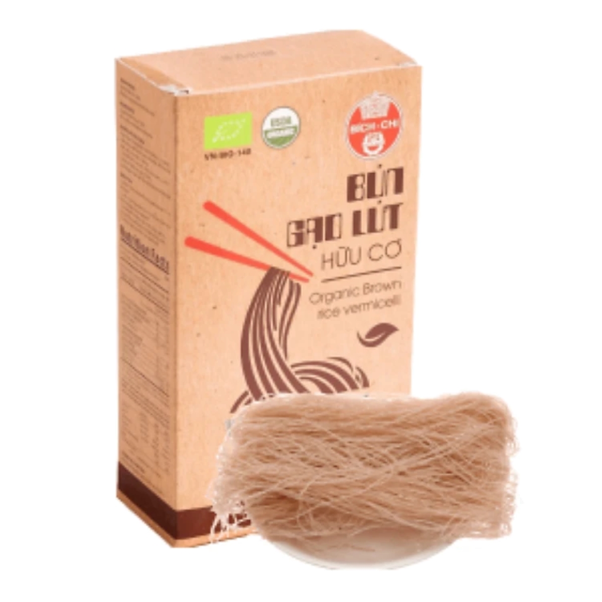 Bún gạo lứt hữu cơ Bích Chi eat clean hộp 200g