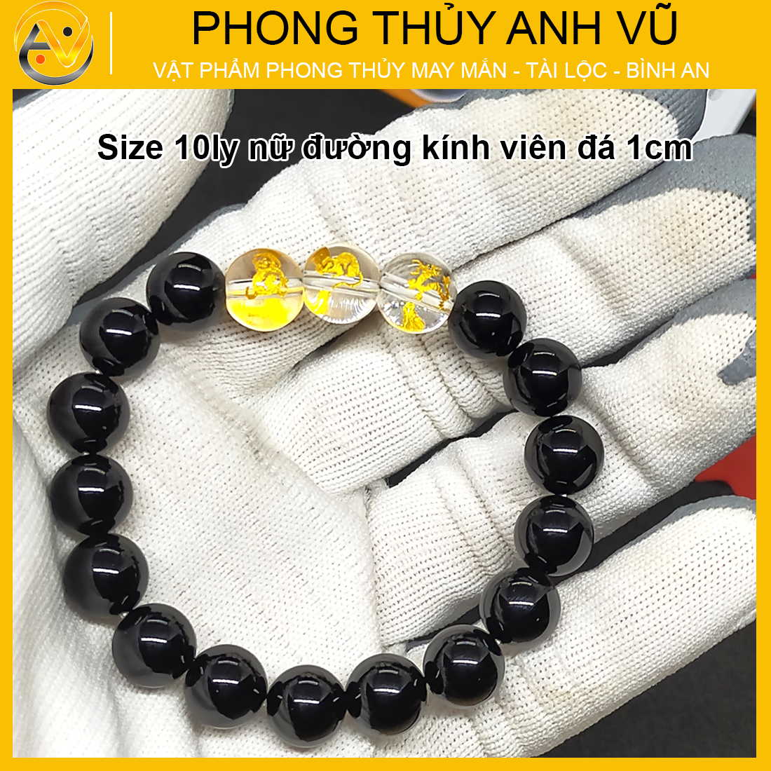Vòng tam hợp thân tý thìn đã khai quang chất liệu mã não đen - size 8 10 12ly - may mắn tài lộc - Vòng Tam Hợp Anh Vũ