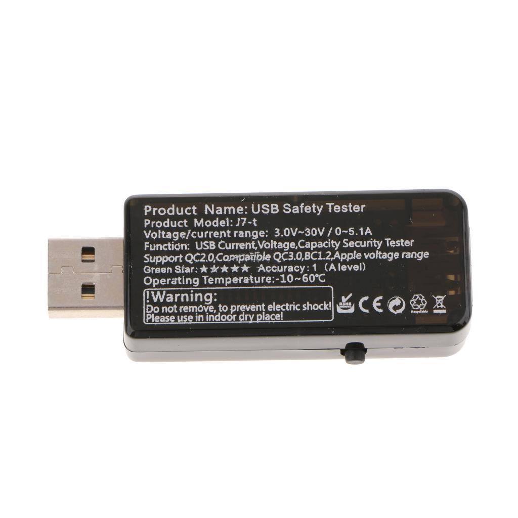 USB Safety Tester LCD Charger Voltage Current Meter Battery Power 5.1A 30V