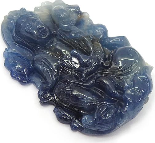 Mặt Phật Quan Âm Sapphire EVT24139 - Xanh