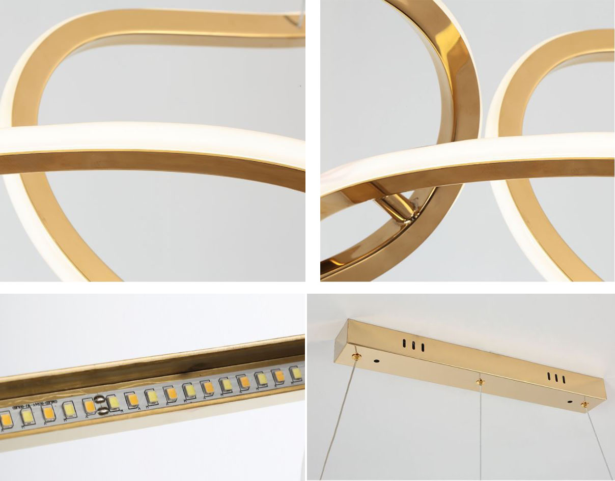 Đèn thả FLYON 3 vòng cao cấp trang trí nhà cửa sang trọng