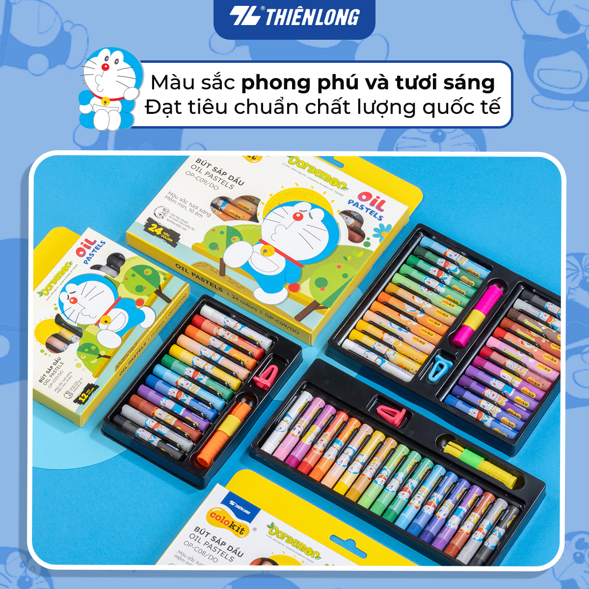 Bút sáp dầu màu Pastel Thiên Long Colokit Doraemon OP-C08/DO