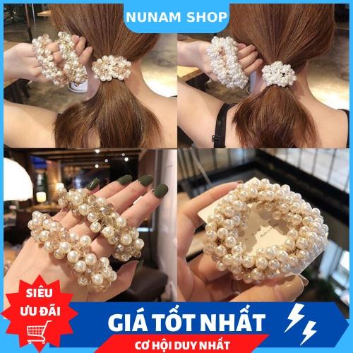 DÂY BUỘC TÓC ĐÍNH NGỌC TRAI NHÂN TẠO SANG TRỌNG - NUNAM SHOP