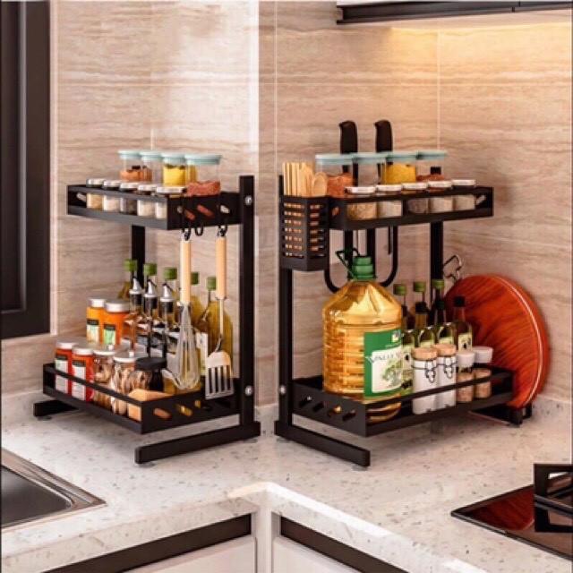 Kệ để gia vị nhà bếp màu đen