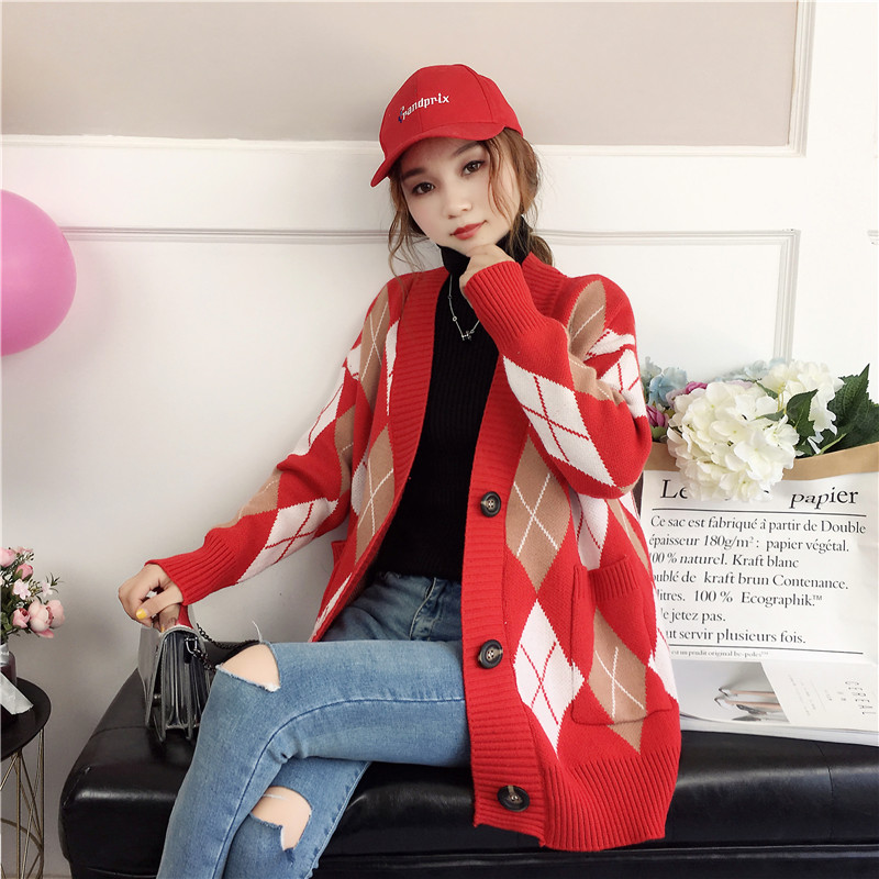 Áo khoác len nữ cardigan dày mịn quả trám - DL05273