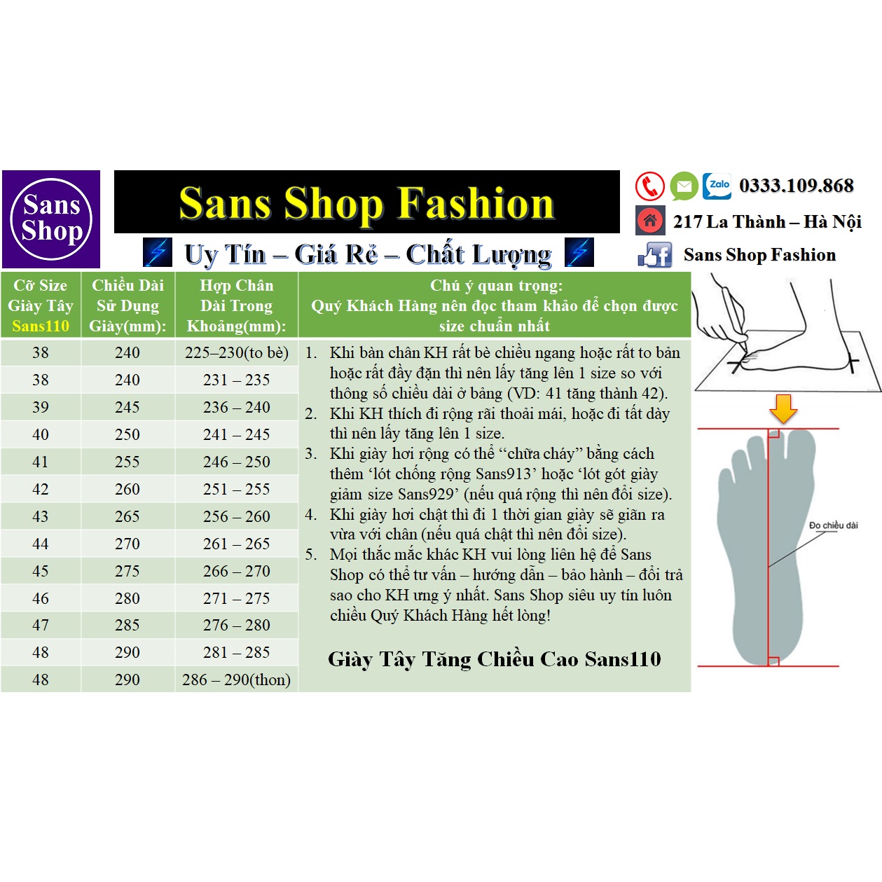 Giày tây nam độn đế 6cm Sans110 giầy tăng chiều cao da bóng buộc dây chú rể mặc vest có big size to 44 45 46 47 48